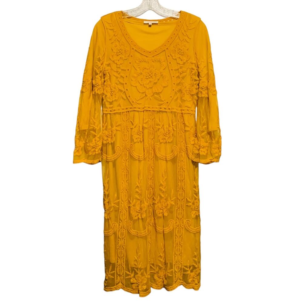 Lace Dress S / M Lined CottageCore Boho Prairie Cottage Romantic Orange Creek